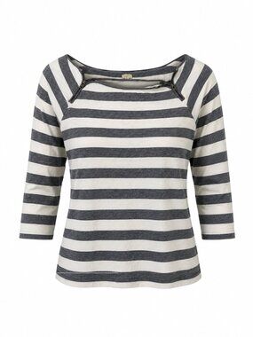 🛍️ 3/10 J.Crew Striped Boat Neck Long Sleeve Top Size M